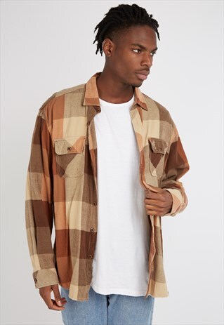 VINTAGE CHECKED FLANNEL SHIRT