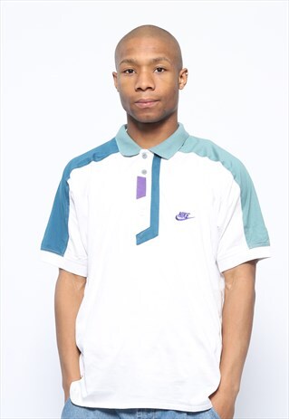 VINTAGE NIKE LOGO POLO SHIRT WHITE