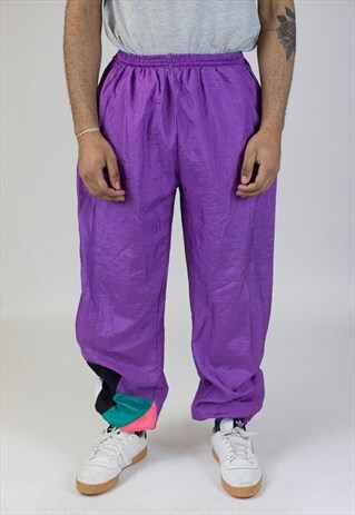VINTAGE PURPLE SHELL TRACKSUIT BOTTOMS