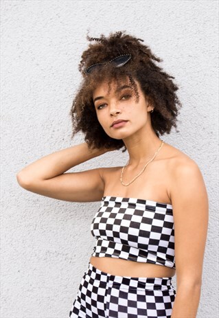 BANDEAU TOP - CHECKERBOARD VELVET