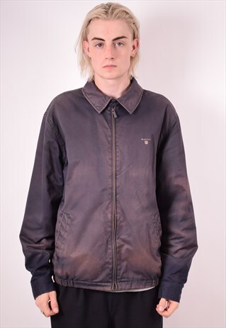 GANT MENS VINTAGE HARRINGTON JACKET XL NAVY BLUE 90S