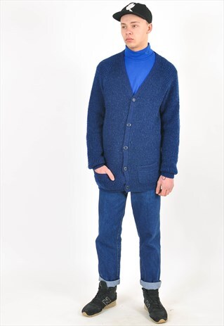 VINTAGE 80'S CARDIGAN IN BLUE