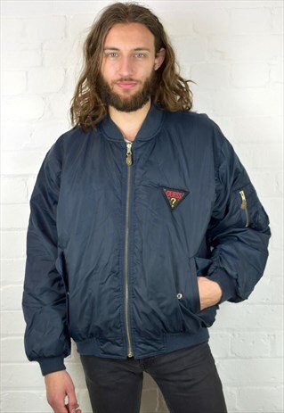 VINTAGE 90'S GUESS SATIN BOMBER JACKET