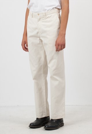 VINTAGE BEIGE POLO RALPH LAUREN TROUSERS BOTTOMS