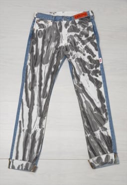 Heron Preston Denim Jeans White Blue Cotton Reworked
