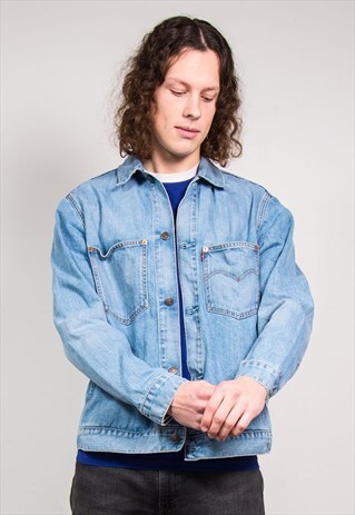 90'S VINTAGE LEVI'S LIGHT BLUE DENIM JACKET