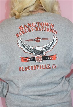 Vintage 90's Harley Davidson Zip Sweatshirt Jacket Graphic