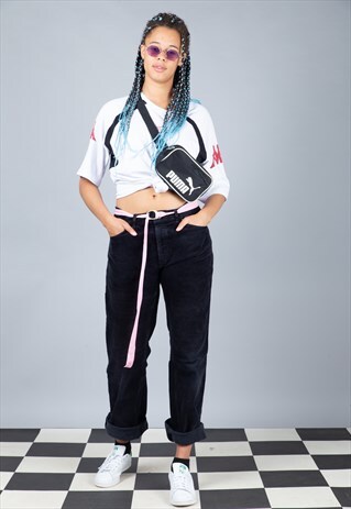 VINTAGE BLACK RIBCORD TROUSERS