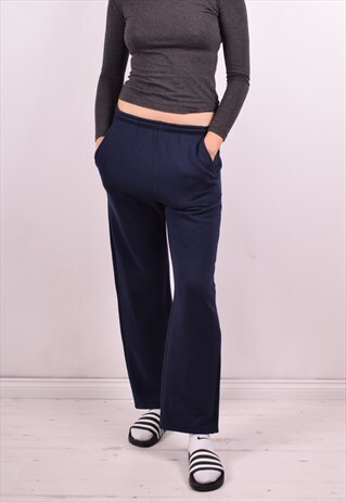 ELLESSE WOMENS VINTAGE TRACKSUIT TROUSERS W28 L28 BLUE 90S