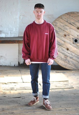 90S ADIDAS 3 STRIPE SWEATER