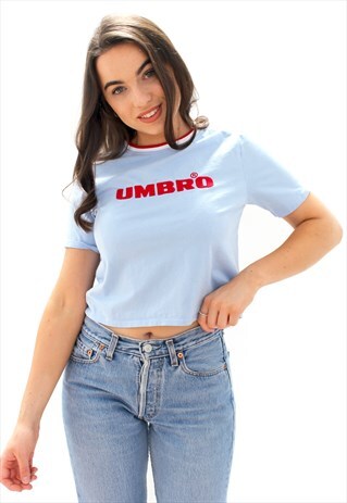 90'S RARE RETRO BABY BLUE CROP TOP