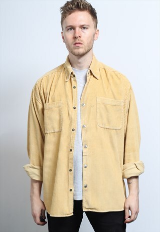 VINTAGE CORDUROY CORD SHIRT CREAM