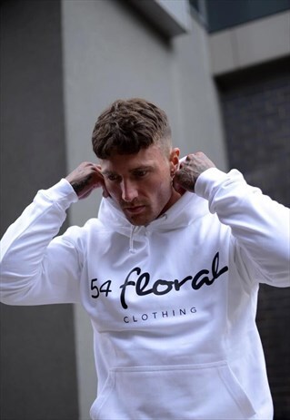 LARGE LOGO PULLOVER HOODY - WHITE