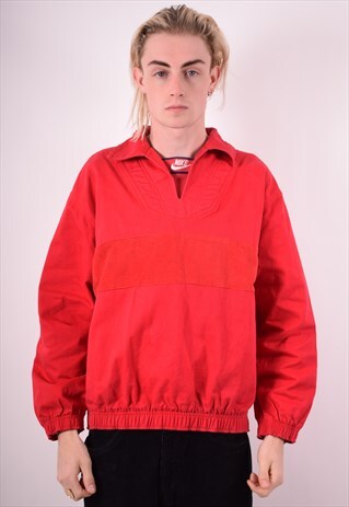 NIKE MENS VINTAGE PULLOVER JACKET MEDIUM RED 90S
