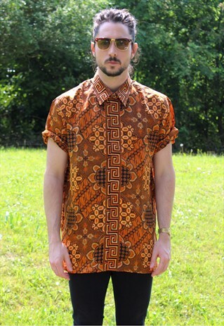 VINTAGE 80S AZTEC NERD SHIRT - LARGE/XL
