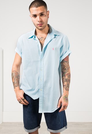 VINTAGE 80S POLO RALPH LAUREN SHORT SLEEVE SHIRT/ 0084 / 304