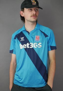 Vintage Stoke City Football Shirt in Blue