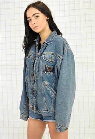 VINTAGE COTTON LINED HEAVY DENIM JACKET