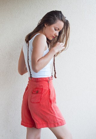 VINTAGE SALMON PINK SOFT LYOCELL SHORTS