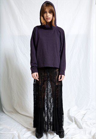 DEEP PURPLE HOODED SWEATSHIRT