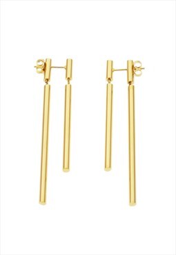 Double Up Drop Cylinder Earrings