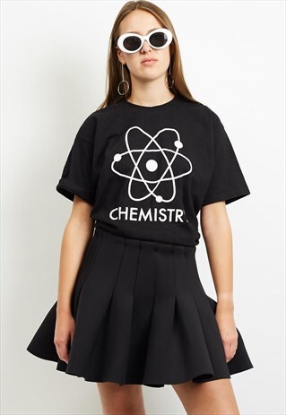 90S VINTAGE BLACK TEA&CAKE CHEMISTRY CREW NECK T-SHIRT