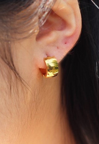 GOLD PLATED THICK HUGGIES EARRINGS