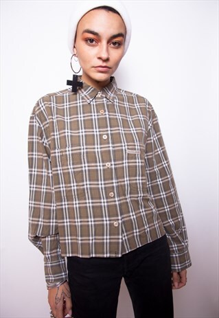 VINTAGE 90S KRIZIA JEANS TARTAN CHECK SHIRT ID:4141