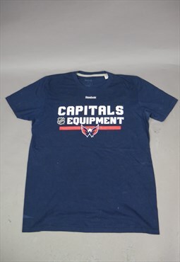 Vintage Reebok Capitals NHL Graphic T-Shirt in Blue