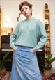 Vintage 80s Cable Jumper in Seafoam Green