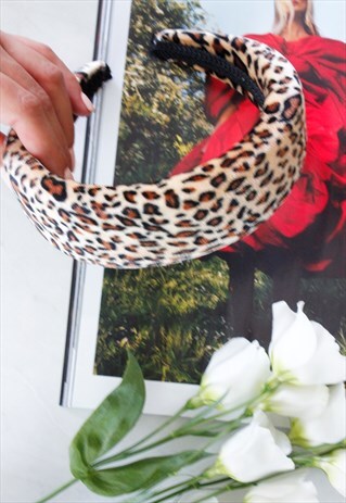 LEOPARD ANIMAL PRINT PADDED ALICE HEAD BAND