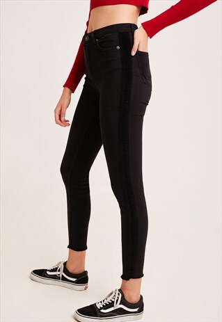 SUPER HIGH WAISTED SKINNY JEANS - BLACK