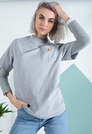 CARHARTT CARHARTT T-SHIRT IN GREY WITH LOGO.