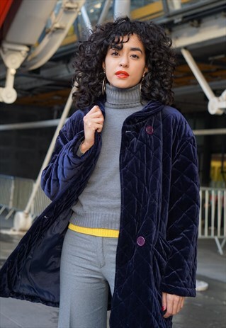 QUILTED VELVET COAT