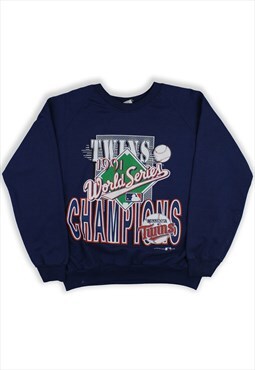 Vintage Navy 1991 World Series Champions Sweatshirt Womens