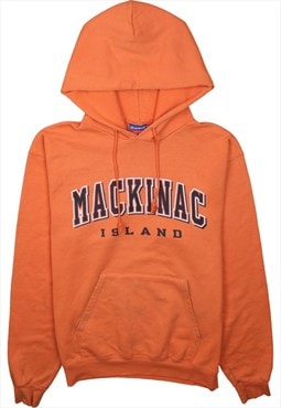 Vintage 90's Champion Hoodie Mackinac Island Pullover Orange