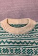 VINTAGE KNITTED JUMPER ABSTRACT PATTERNED KNIT SWEATER