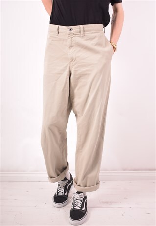 CALVIN KLEIN MENS VINTAGE TROUSERS W36 L33 BEIGE 90S