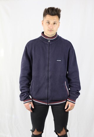 MENS VINTAGE KICKERS CARDIGAN SWEATSHIRT XL CABLE KNIT 90'S