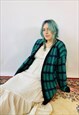 VINTAGE CHUNKY KNITTED GRUNGE ABSTRACT PATTERNED CARDIGAN