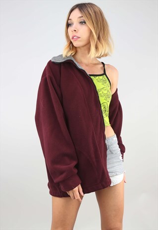 VINTAGE OVERSIZED ZIP UP FESTIVAL FLEECE
