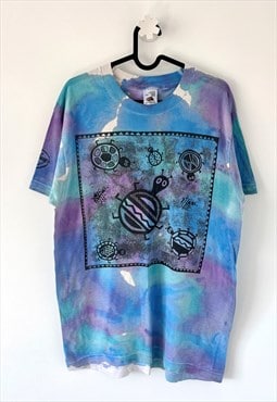 Vintage bug insect art tie dye single stitch T-shirt medium