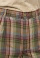 VINTAGE PLEATED SHORTS IN PLAID PATTERN