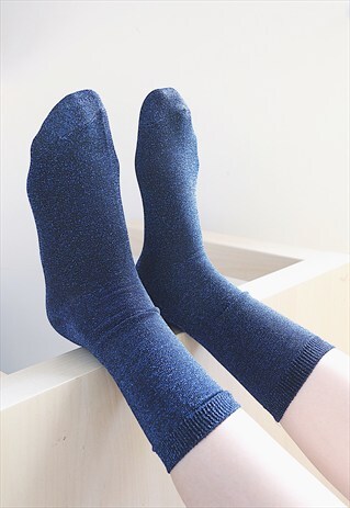 METALLIC SOCKS - DARK BLUE
