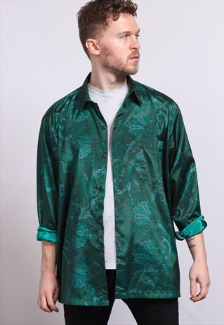 VINTAGE ABSTRACT PATTERNED SHIRT 90'S