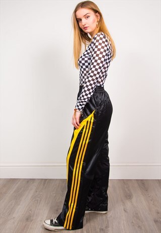 VINTAGE 90'S ADIDAS TRACKSUIT BOTTOMS TROUSERS POPPER FASTEN
