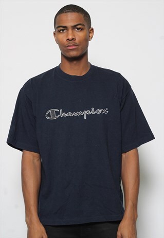 VINTAGE CHAMPION LOGO T-SHIRT BLUE