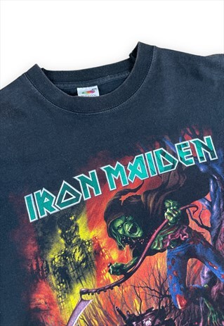 FRUIT OF THE LOOM VINTAGE Y2K IRON MAIDEN BAND T-SHIRT BLACK