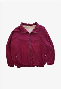 Vintage 80s Men's Lacoste Chemise Burgundy Track Jacket