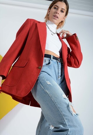 VINTAGE OVERSIZED BLAZER IN RED